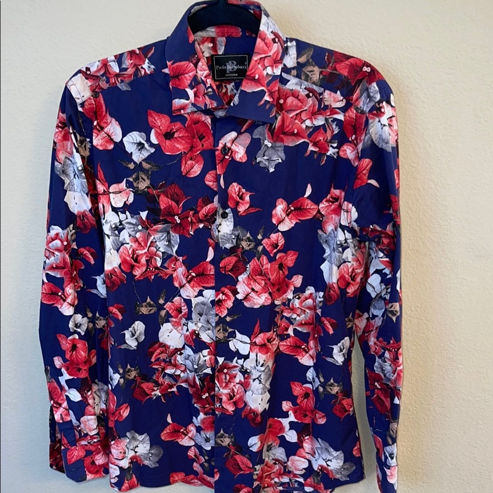 Palio Bertolucci Exclusive Red Blue Casual Button Down shirt